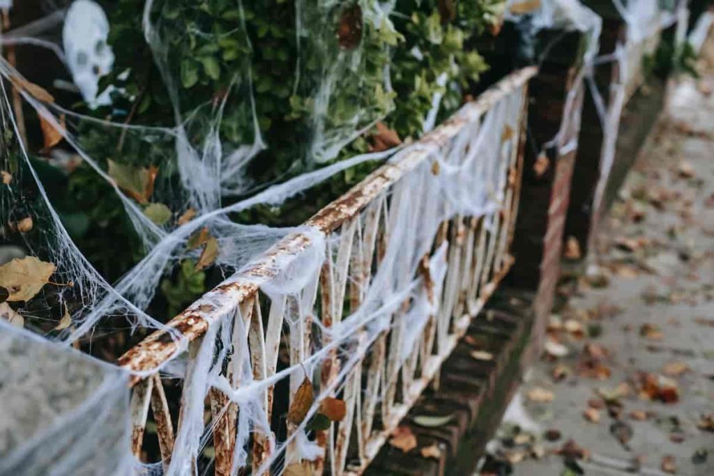 decoración temática fiestas de Halloween telarañas espacio y armonía